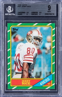1986 Topps #161 Jerry Rice Rookie Card - BGS MINT 9